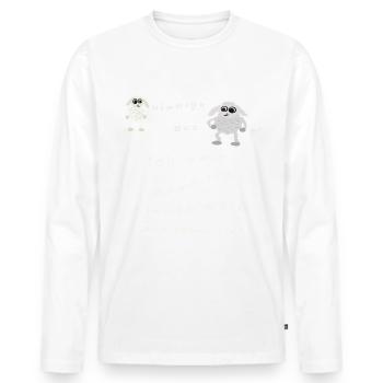 Ich weiß dass ich nichts weiß ...und davon viel - Männer Premium Bio Langarmshirt - Weiß - Vorne - Nico (187cm)