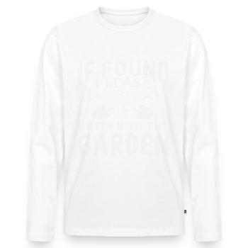 Hobby gardeners, fruit and vegetable gardeners - Men's Premium Organic Long Sleeve Shirt - white - Front - Nico (187cm)
