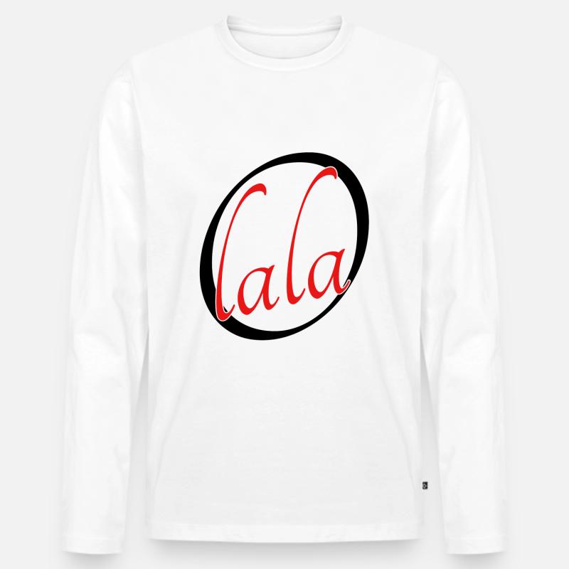 O lala - Männer Premium Bio Langarmshirt - Weiß