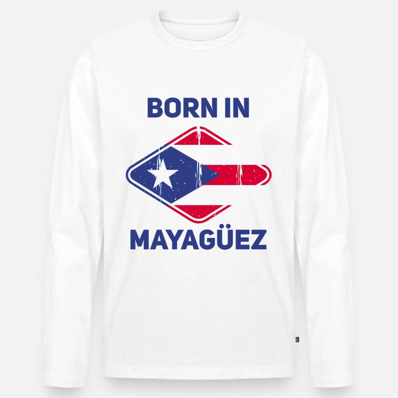 Mayagüez - Männer Premium Bio Langarmshirt - Weiß
