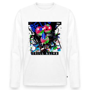 Still Alive Baboon - T-shirt manches longues Premium bio Homme - blanc - Devant - Nico (187cm)