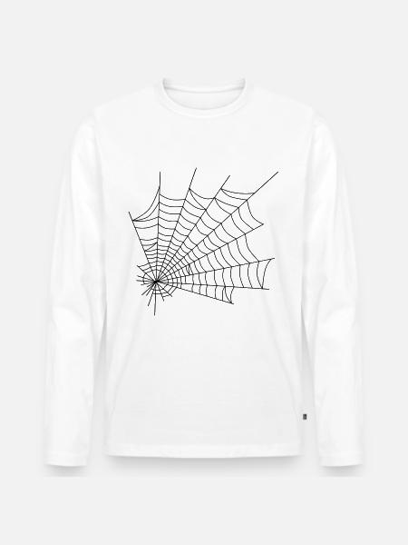 Spinnennetz - Männer Premium Bio Langarmshirt - Weiß