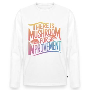 Champignons Champignons Champignon Champignon - T-shirt manches longues Premium bio Homme - blanc - Devant - Nico (187cm)
