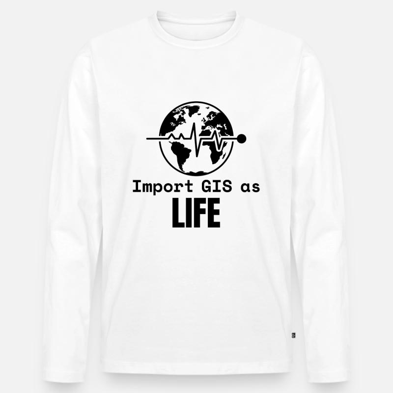 GIS Life Geospatial Mapping Datenanalyse - Männer Premium Bio Langarmshirt - Weiß