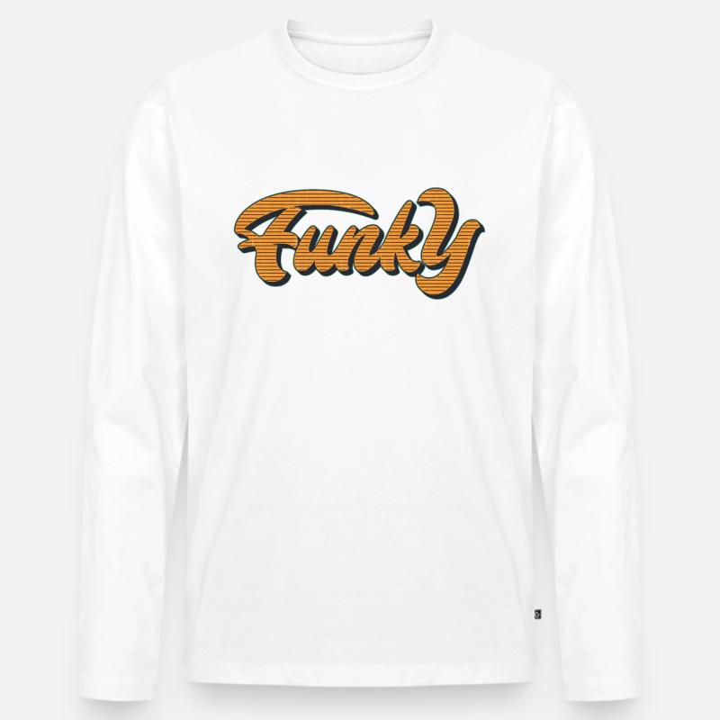 Funky - Männer Premium Bio Langarmshirt - Weiß