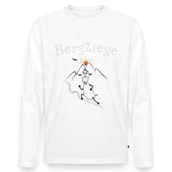 Bergziege Laufen - Männer Premium Bio Langarmshirt - Weiß - Vorne - Nico (187cm)