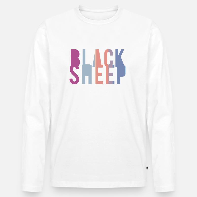 Black Sheep - Männer Premium Bio Langarmshirt - Weiß