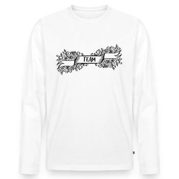 Idée cadeau de modèle de cadre d’équipe - T-shirt manches longues Premium bio Homme - blanc - Devant - Nico (187cm)