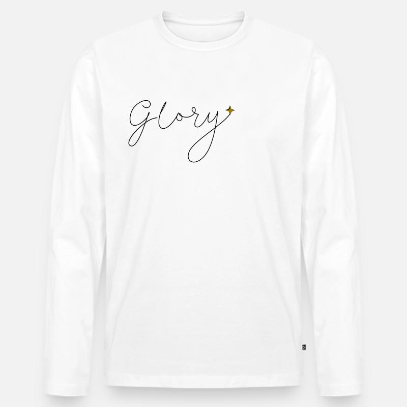Glory - Männer Premium Bio Langarmshirt - Weiß