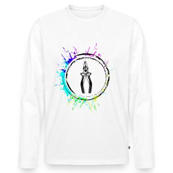 Pliers Symbol Tool - Men's Premium Organic Long Sleeve Shirt - white - Front - Nico (187cm)