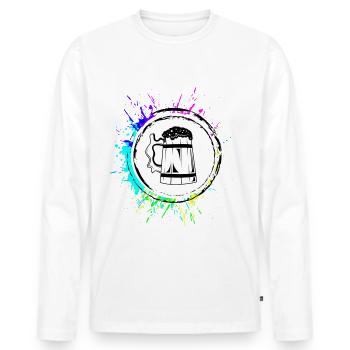 Beer Glass Beer Mug Cheers - Men's Premium Organic Long Sleeve Shirt - white - Front - Nico (187cm)