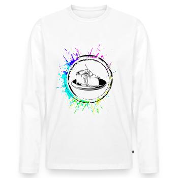 Baking Cheesecake - Men's Premium Organic Long Sleeve Shirt - white - Front - Nico (187cm)