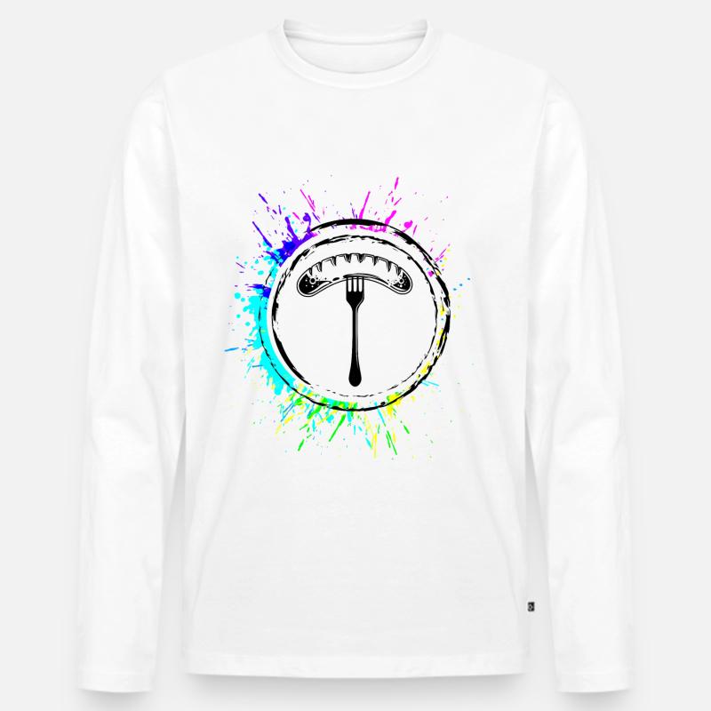 Bratwurst Wurst - Männer Premium Bio Langarmshirt - Weiß