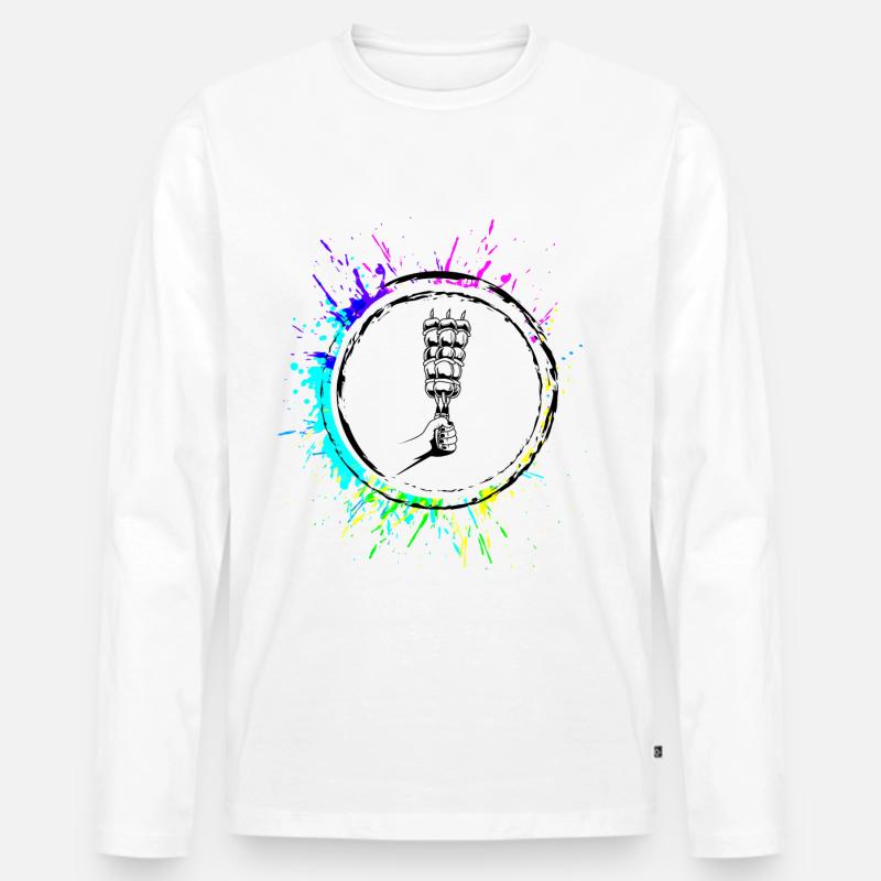 Spieß Grill Kebab - Männer Premium Bio Langarmshirt - Weiß