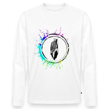 Mais symbol - Männer Premium Bio Langarmshirt - Weiß - Vorne - Nico (187cm)