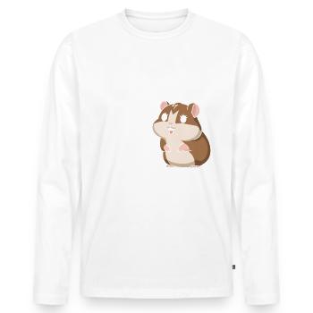 Hamster - Männer Premium Bio Langarmshirt - Weiß - Vorne - Nico (187cm)