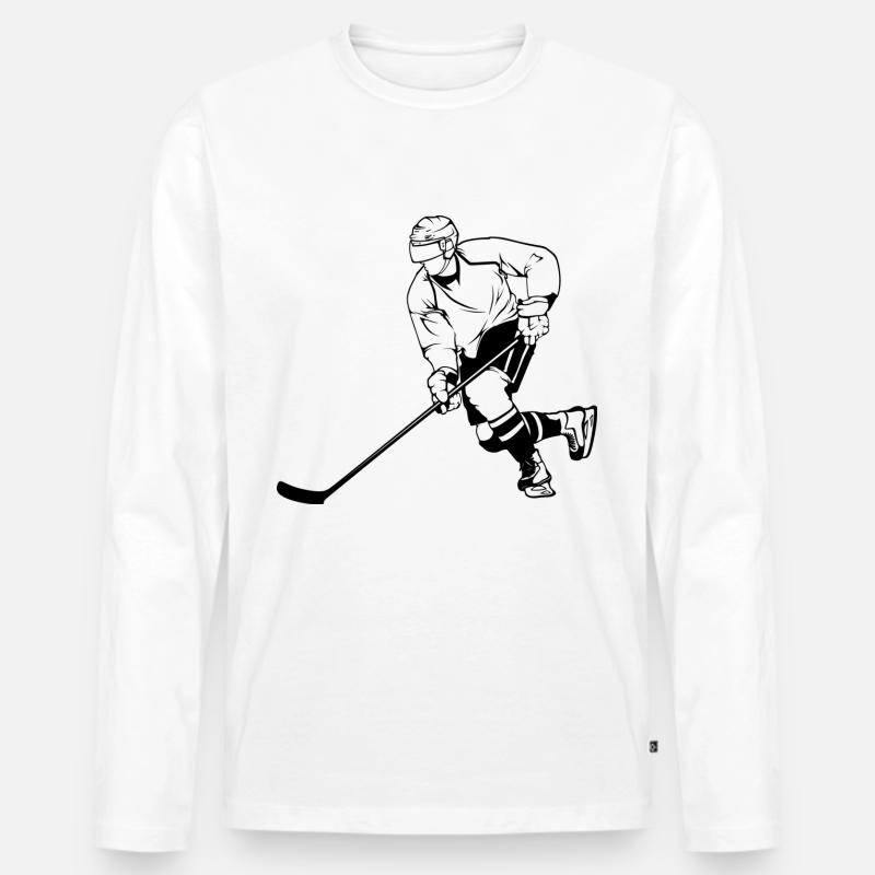 Eishockey - Männer Premium Bio Langarmshirt - Weiß