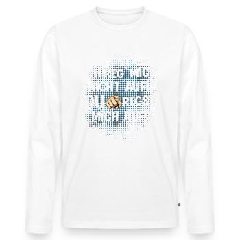 Tu m’as énervé en disant drôle - T-shirt manches longues Premium bio Homme - blanc - Devant - Nico (187cm)