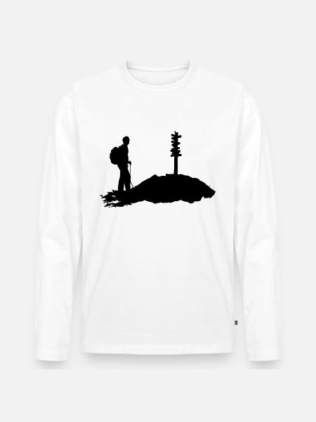 Wandern, wanderer - Männer Premium Bio Langarmshirt - Weiß