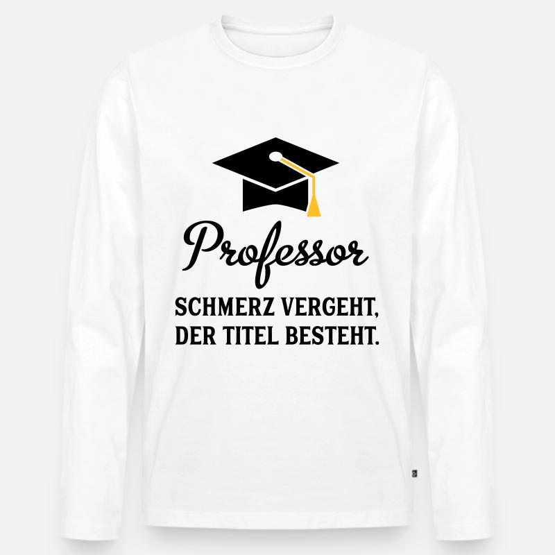 professor - Männer Premium Bio Langarmshirt - Weiß
