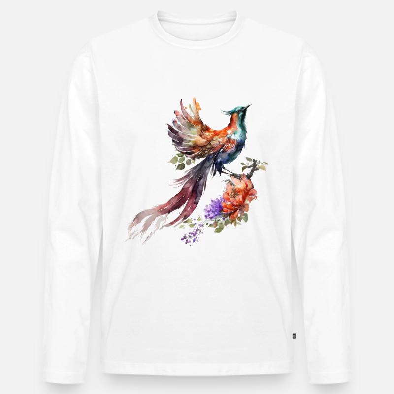 Paradiesvogel - Männer Premium Bio Langarmshirt - Weiß
