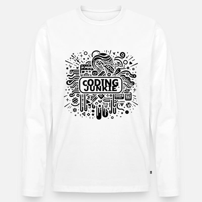 Coding Junkie 17 - Männer Premium Bio Langarmshirt - Weiß