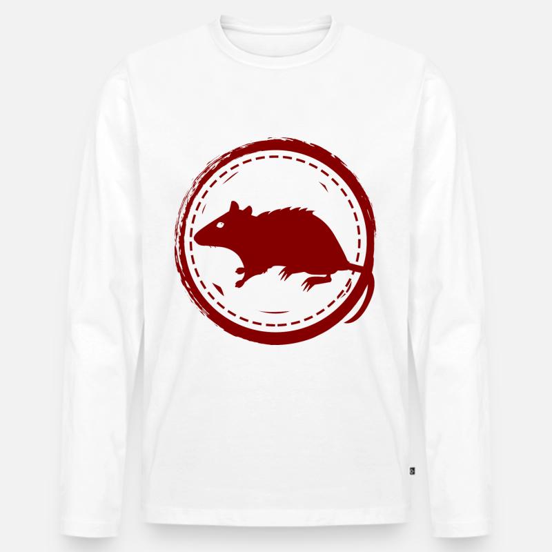 Ratte - Nagetier - Männer Premium Bio Langarmshirt - Weiß