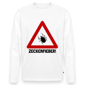 Ich hab Zeckenfieber! Zecke - Männer Premium Bio Langarmshirt - Weiß - Vorne - Nico (187cm)