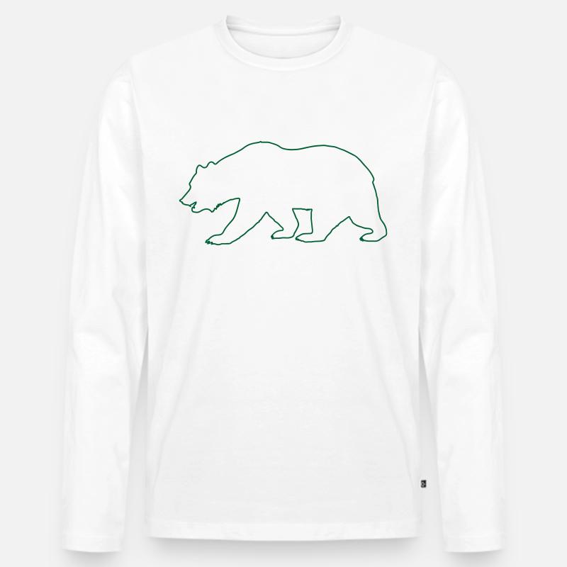 Bär Braunbär Eisbär - Männer Premium Bio Langarmshirt - Weiß