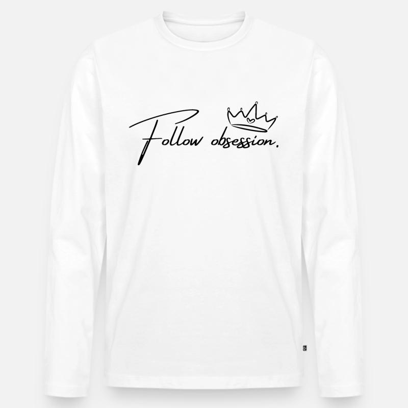 Follow obsession 2 - Männer Premium Bio Langarmshirt - Weiß