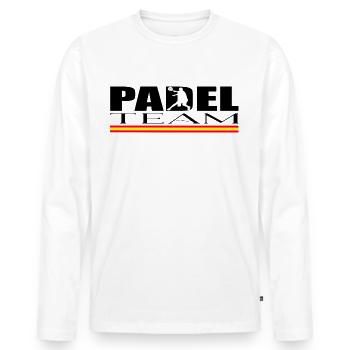Padel Mannschaft - Männer Premium Bio Langarmshirt - Weiß - Vorne - Nico (187cm)