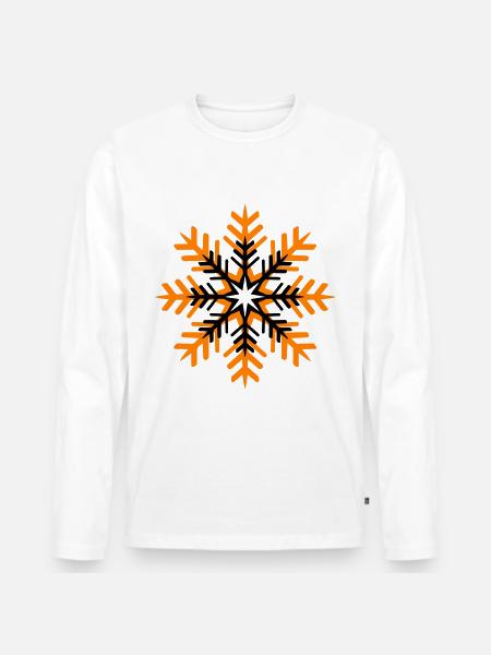 Snowflake Winter Symbol - Men's Premium Organic Long Sleeve Shirt - white