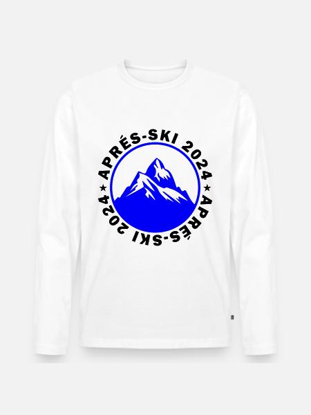 Après-ski 2024 - T-shirt manches longues Premium bio Homme - blanc