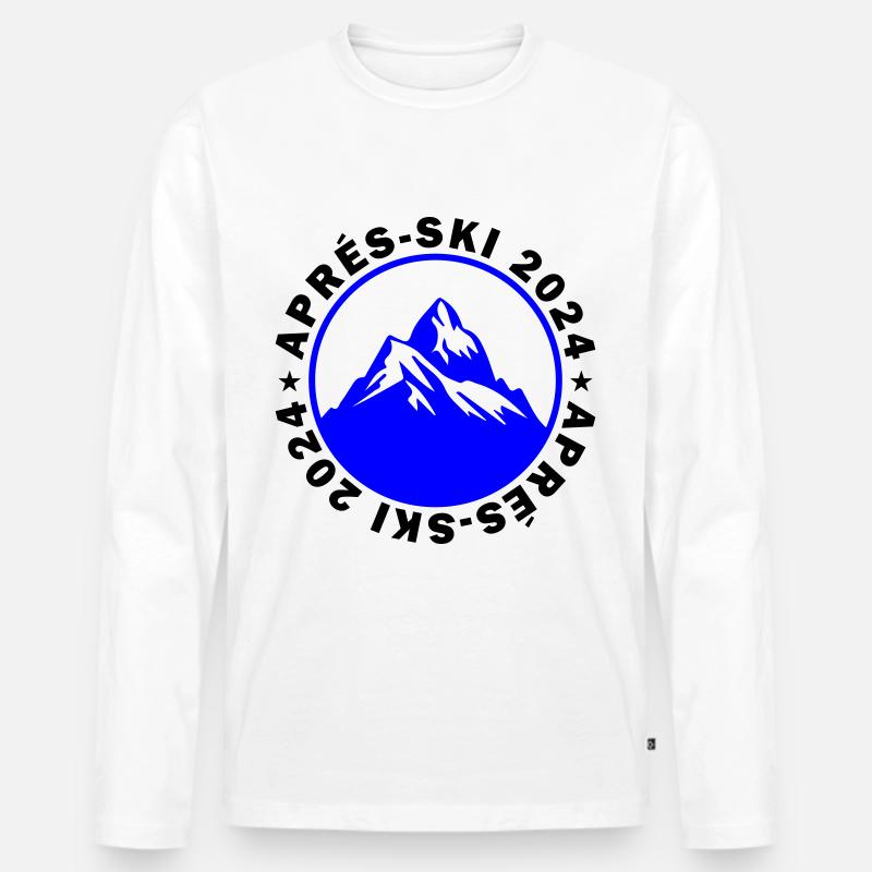 Apres Ski 2024 - Männer Premium Bio Langarmshirt - Weiß