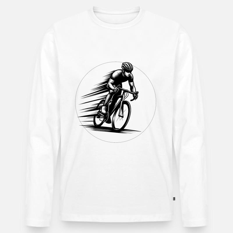 Radfahrer - Männer Premium Bio Langarmshirt - Weiß