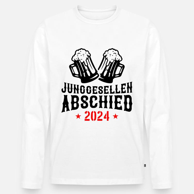 Junggesellen Abschied 2024 - Männer Premium Bio Langarmshirt - Weiß