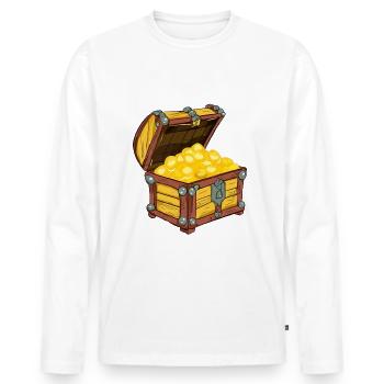Treasure chest full of gold - Men's Premium Organic Long Sleeve Shirt - white - Front - Nico (187cm)