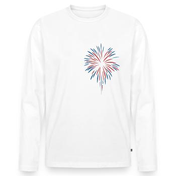 Pyrotechnie Feux d’artifice Pyrotechnie - T-shirt manches longues Premium bio Homme - blanc - Devant - Nico (187cm)