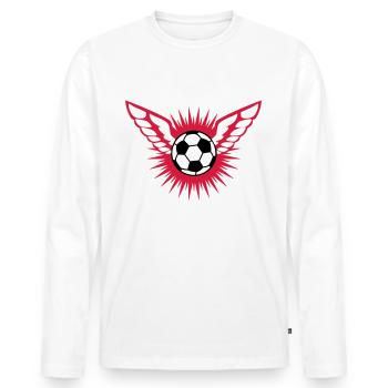 inspire FOOTBALL - T-shirt manches longues Premium bio Homme - blanc - Devant - Nico (187cm)