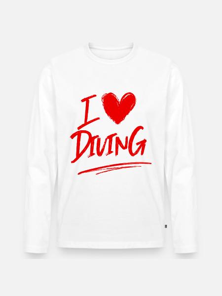 I love diving - Men's Premium Organic Long Sleeve Shirt - white