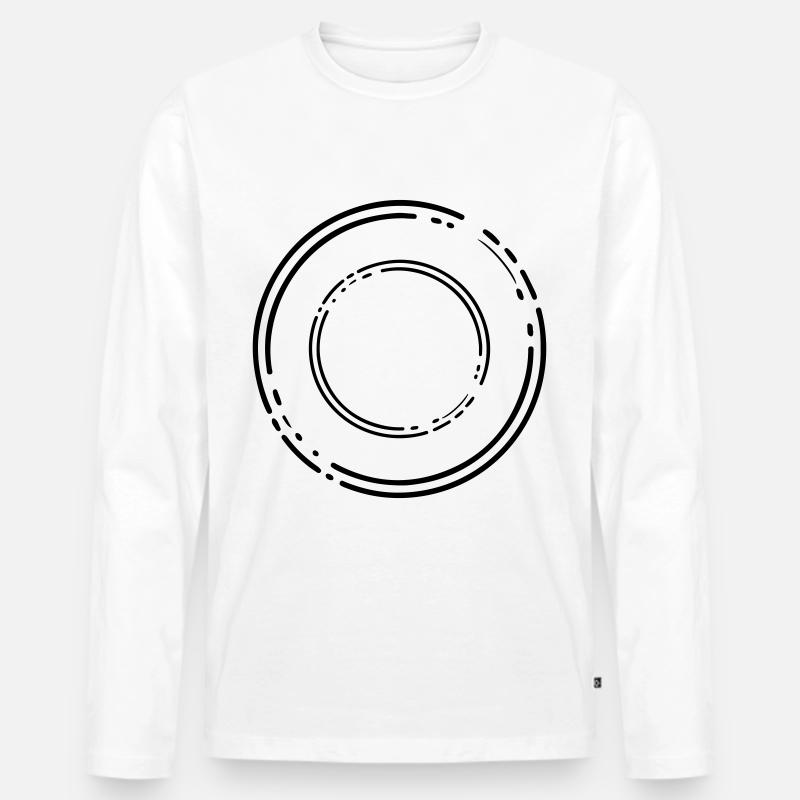 Kreis Design - Männer Premium Bio Langarmshirt - Weiß