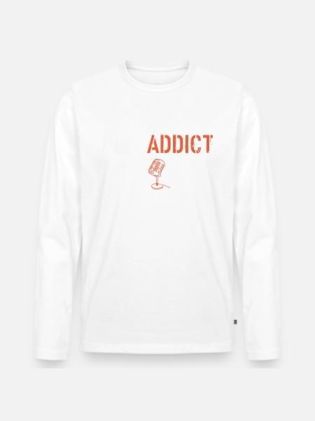 Mic addict - Men's Premium Organic Long Sleeve Shirt - white