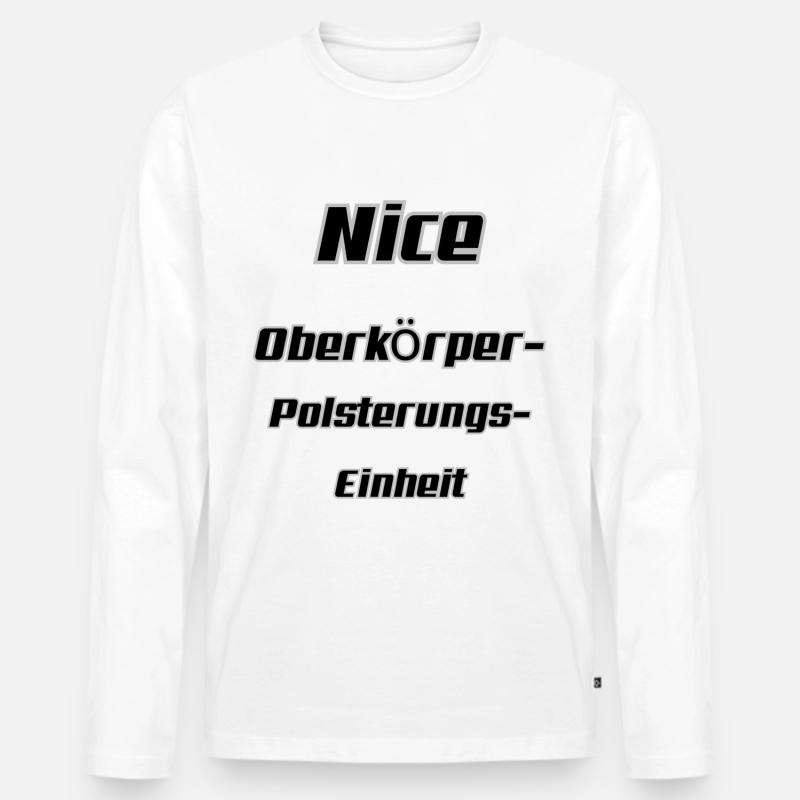 Weiblicher Oberkörper - Männer Premium Bio Langarmshirt - Weiß