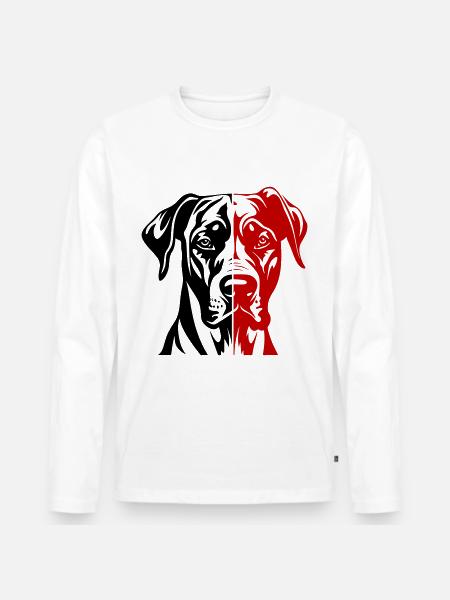 Great Dane Dog Head - Men's Premium Organic Long Sleeve Shirt - white