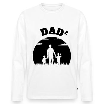 Dad² 2 Sons Black - Männer Premium Bio Langarmshirt - Weiß - Vorne - Nico (187cm)