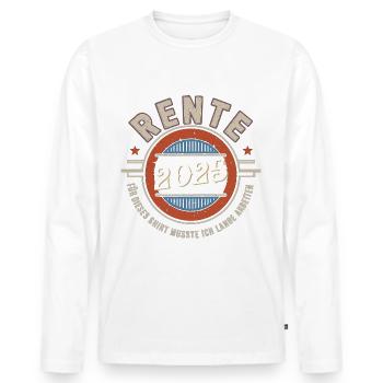 Pension 2025 For this shirt I had to pay for a long time - Men's Premium Organic Long Sleeve Shirt - white - Front - Nico (187cm)