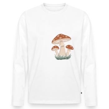 Champignons Champignons Champignon Champignon - T-shirt manches longues Premium bio Homme - blanc - Devant - Nico (187cm)
