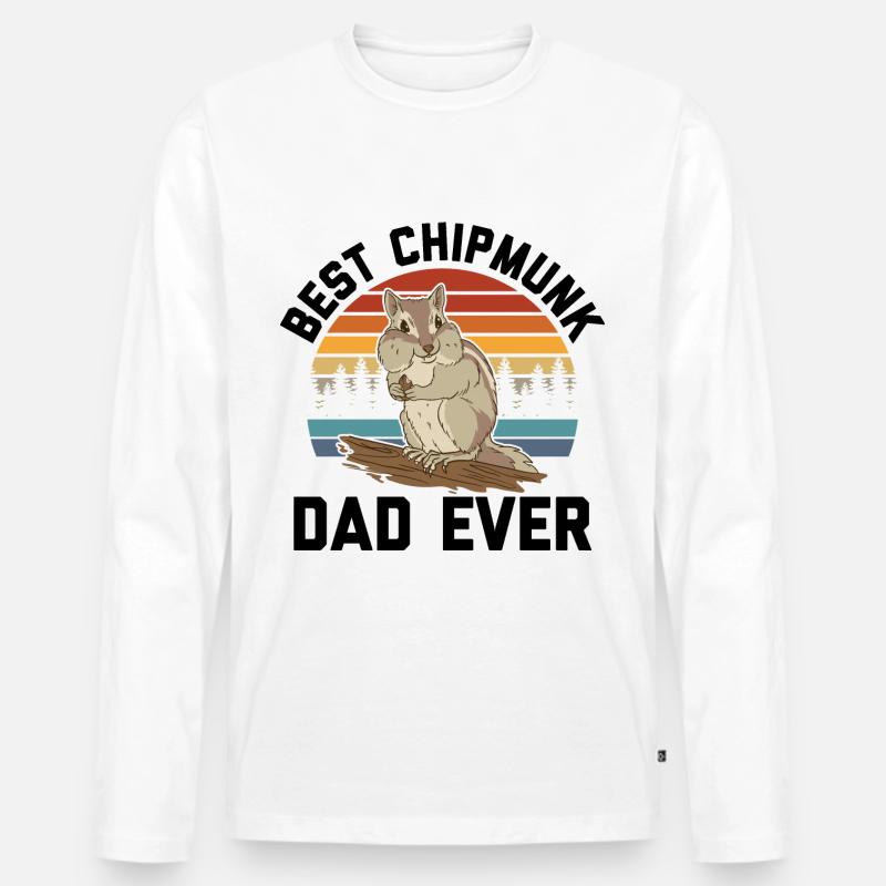 Streifenhörnchen - Männer Premium Bio Langarmshirt - Weiß