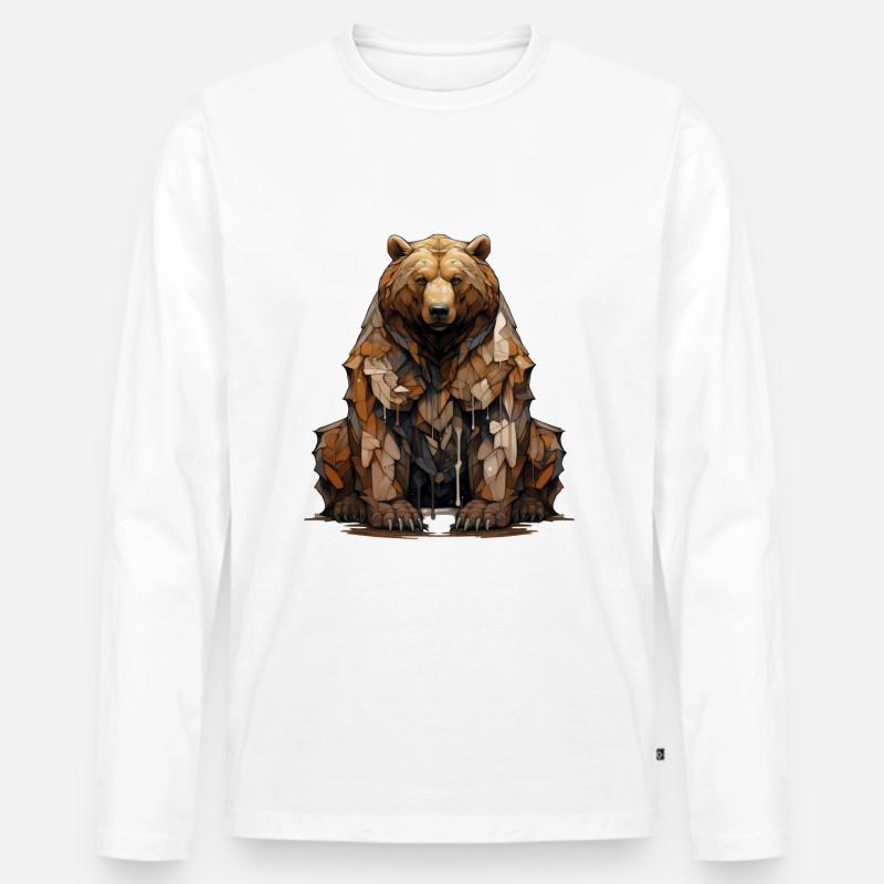 Bärenwächter. Stärke im Graffiti-Stil. - Männer Premium Bio Langarmshirt - Weiß