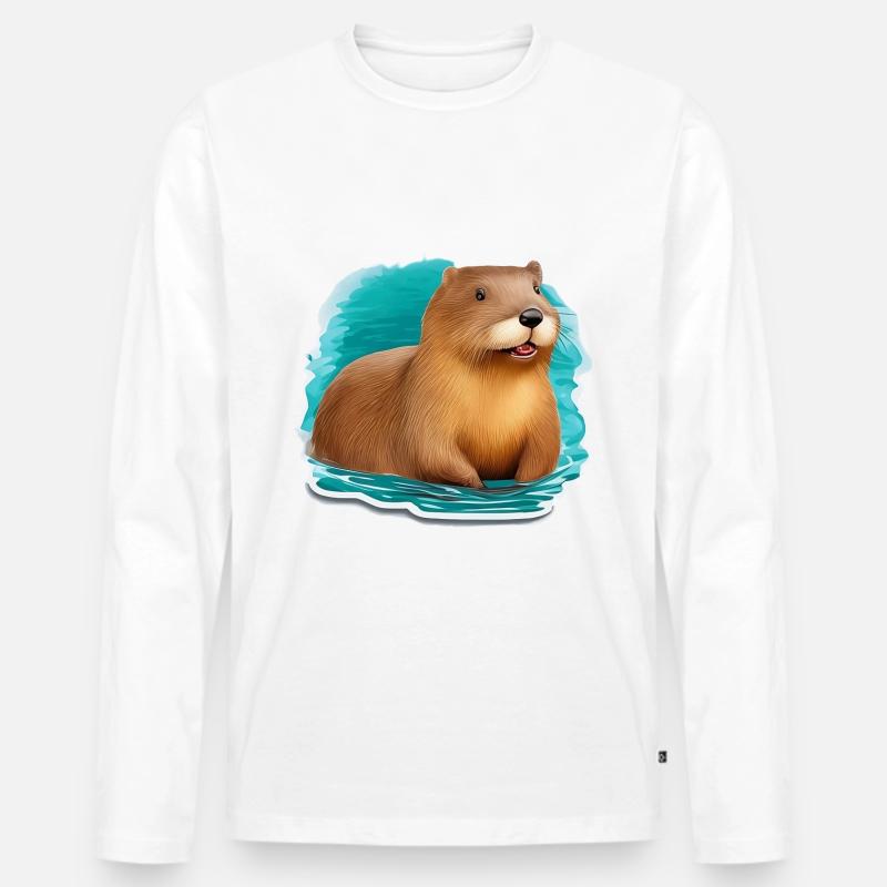 Biber süß - Männer Premium Bio Langarmshirt - Weiß
